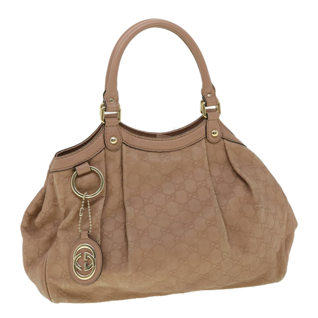 GUCCI GG Canvas Guccissima Hand Bag Pink 30336