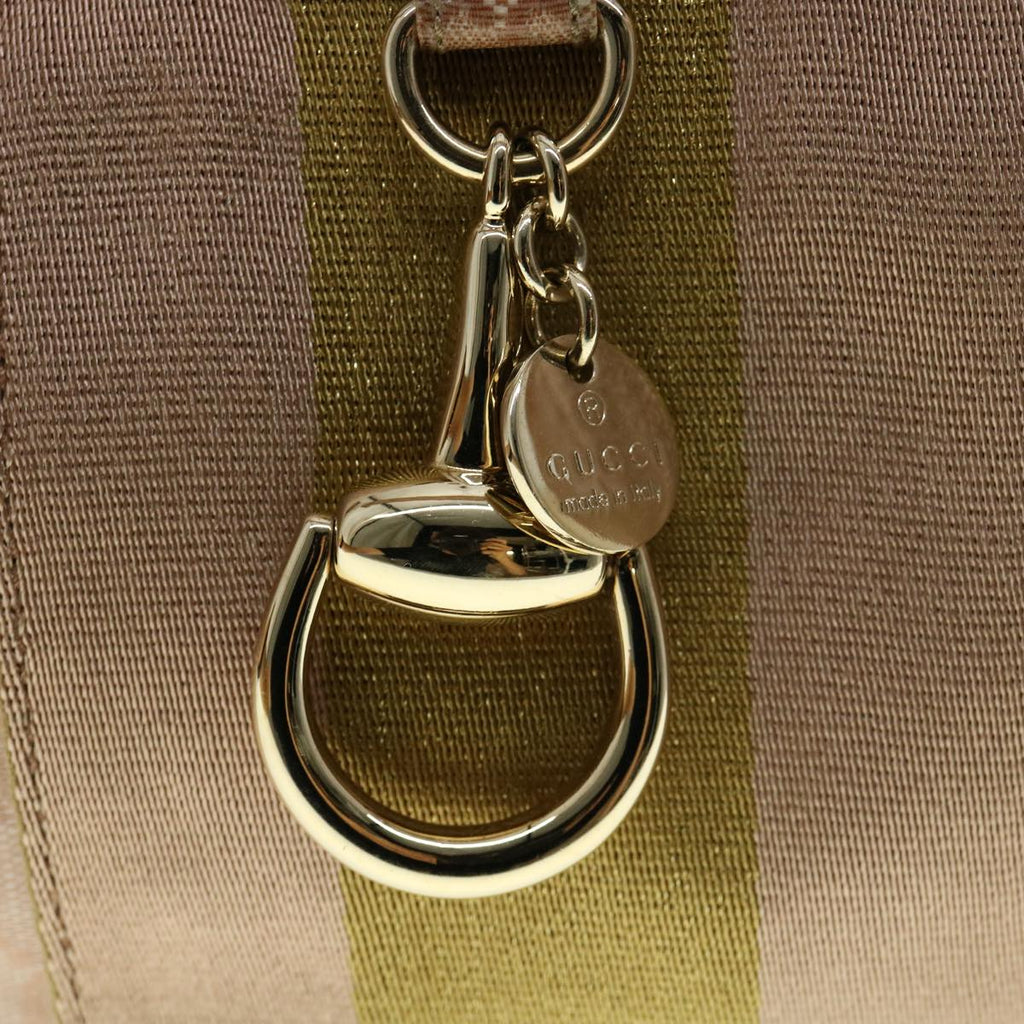 GUCCI GG Crystal Sherry Line Horse Bit Shoulder Bag Pink Gold 30337
