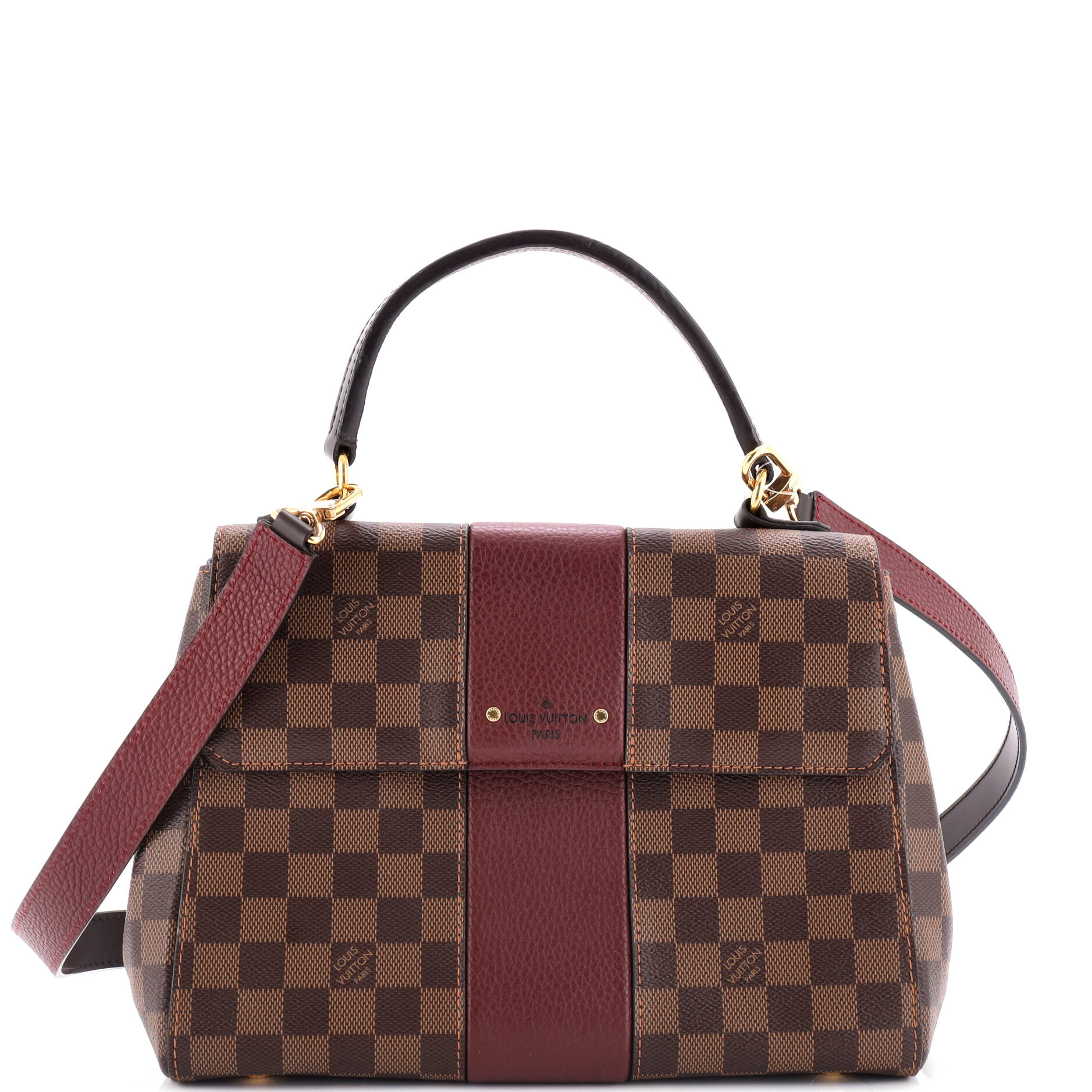 Louis Vuitton Bond Street Handbag Damier with Leather MM