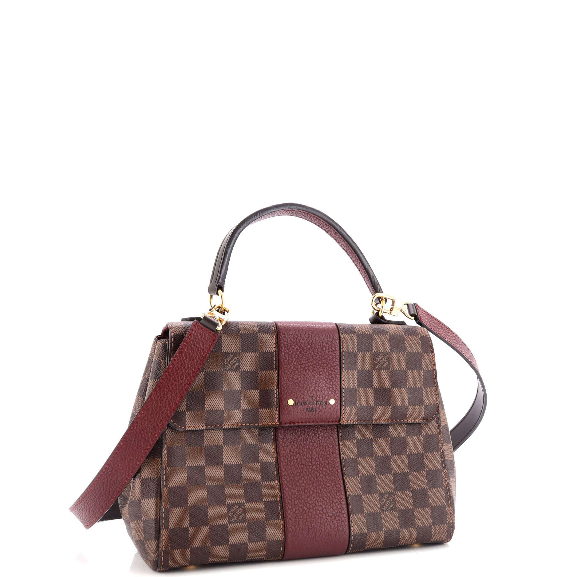 Louis Vuitton Bond Street Handbag Damier with Leather MM
