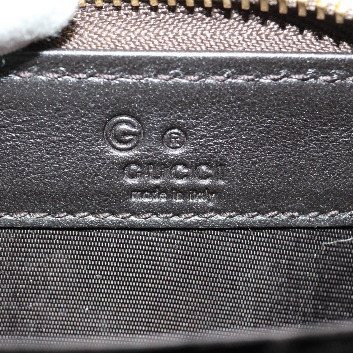 GUCCI GG Canvas Coin Purse Leather Brown 30350