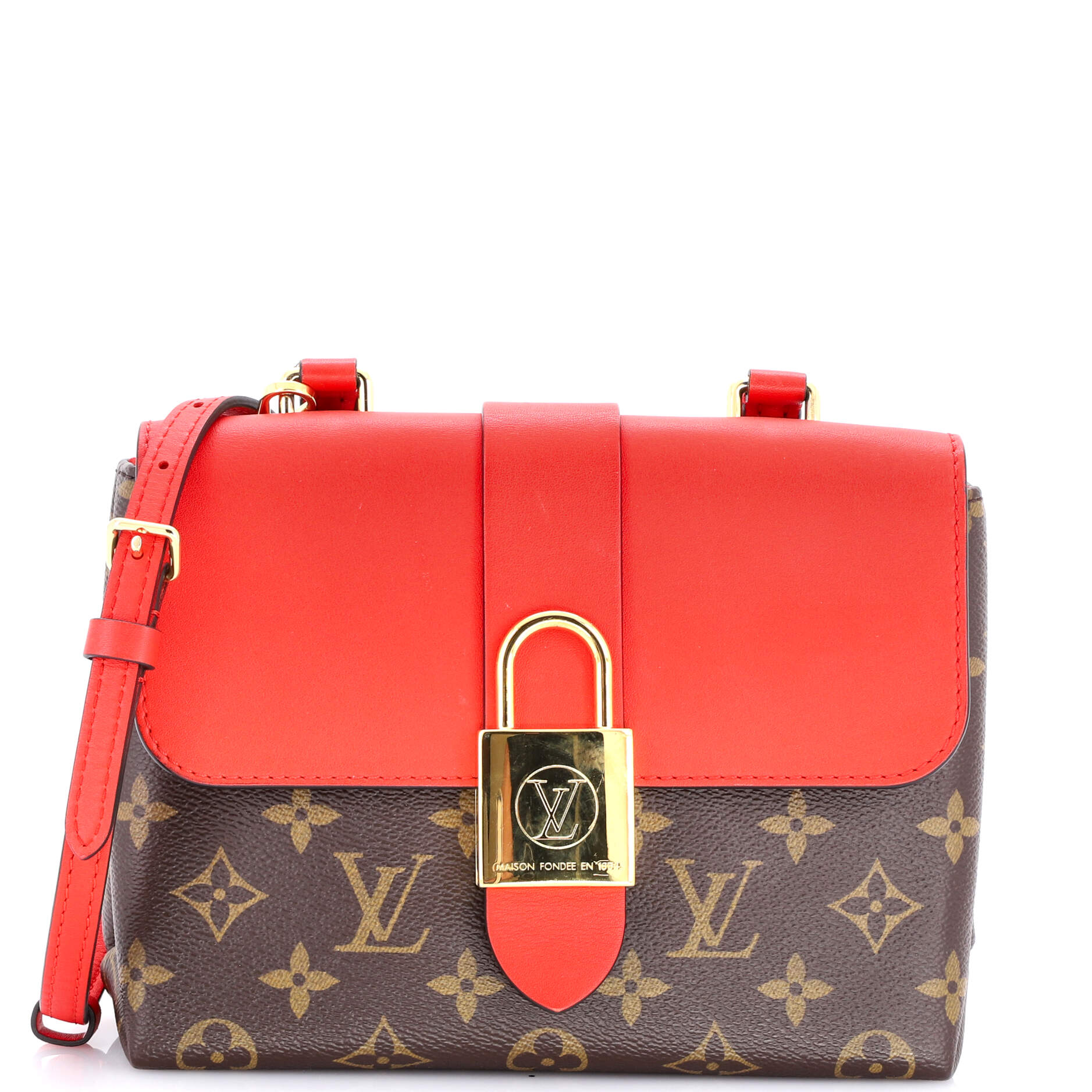 Louis Vuitton Locky Handbag Monogram Canvas with Leather BB