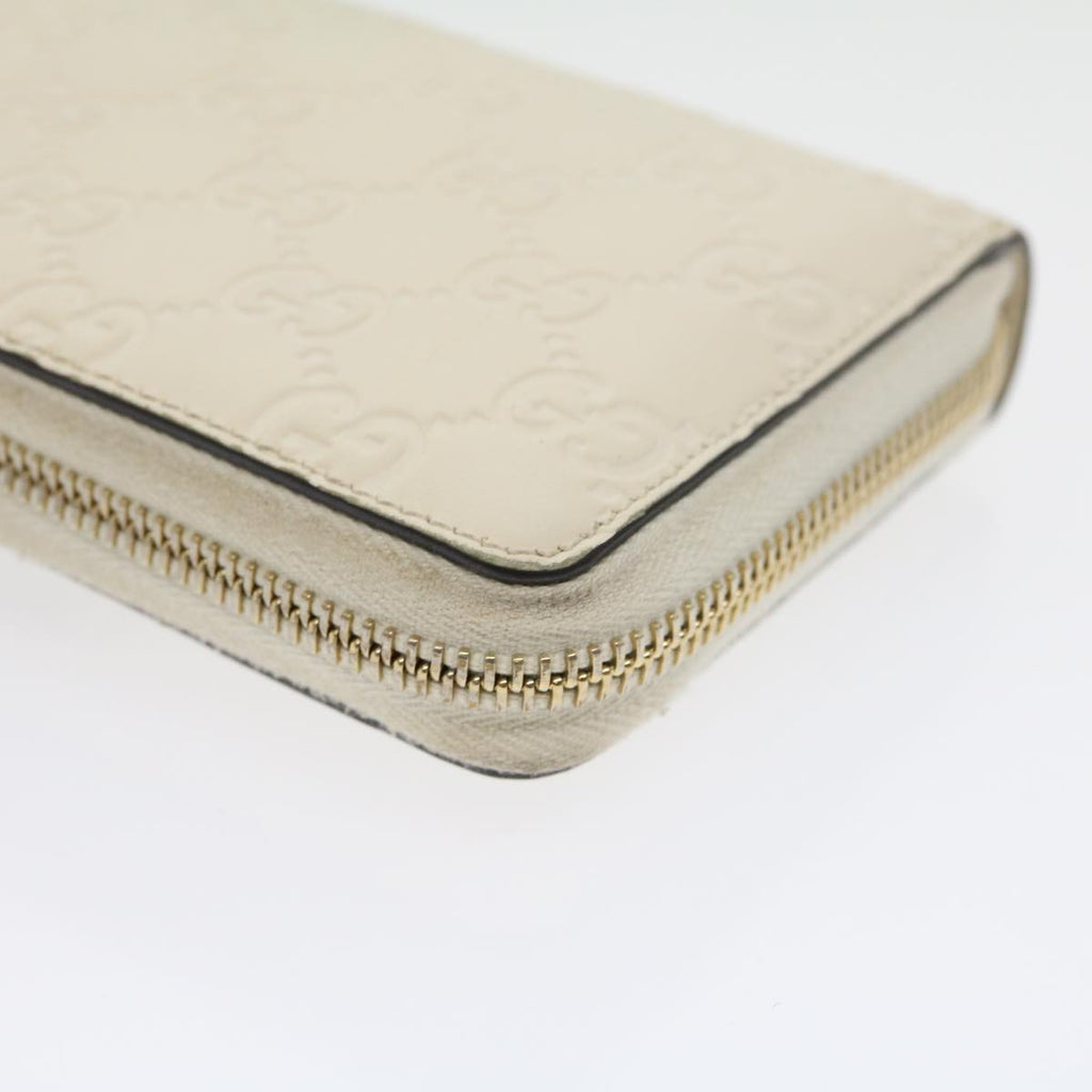 GUCCI GG Canvas Guccissima Long Wallet White 30393