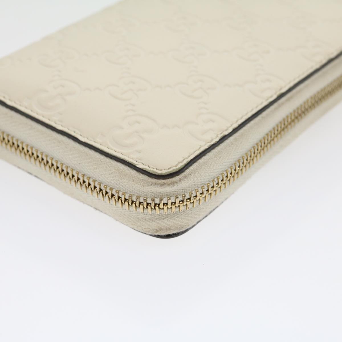 GUCCI GG Canvas Guccissima Long Wallet White 30393