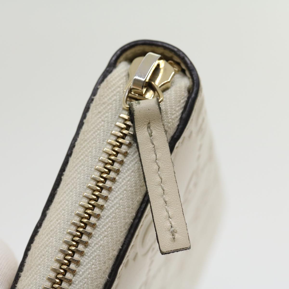 GUCCI GG Canvas Guccissima Long Wallet White 30393