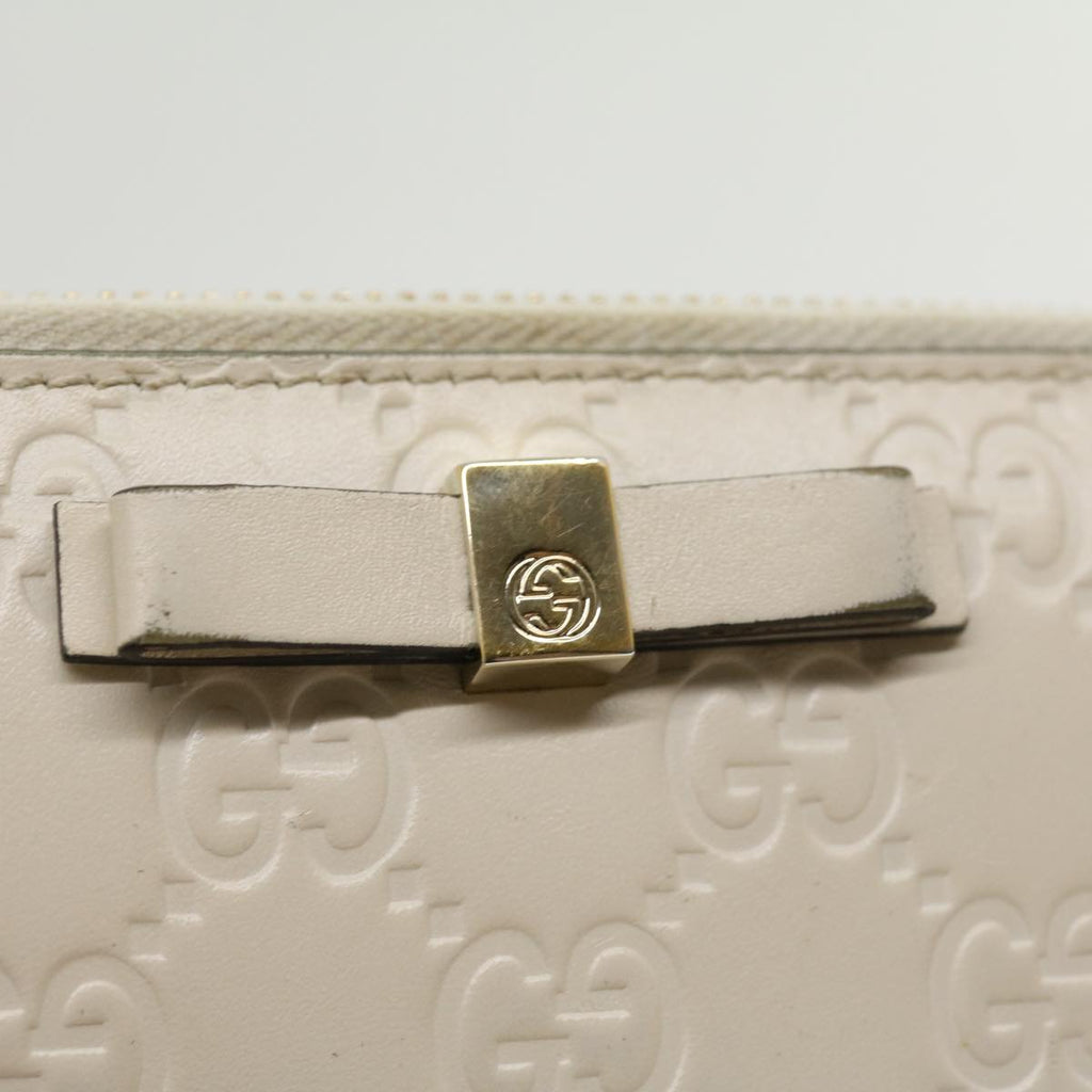 GUCCI GG Canvas Guccissima Long Wallet White 30393