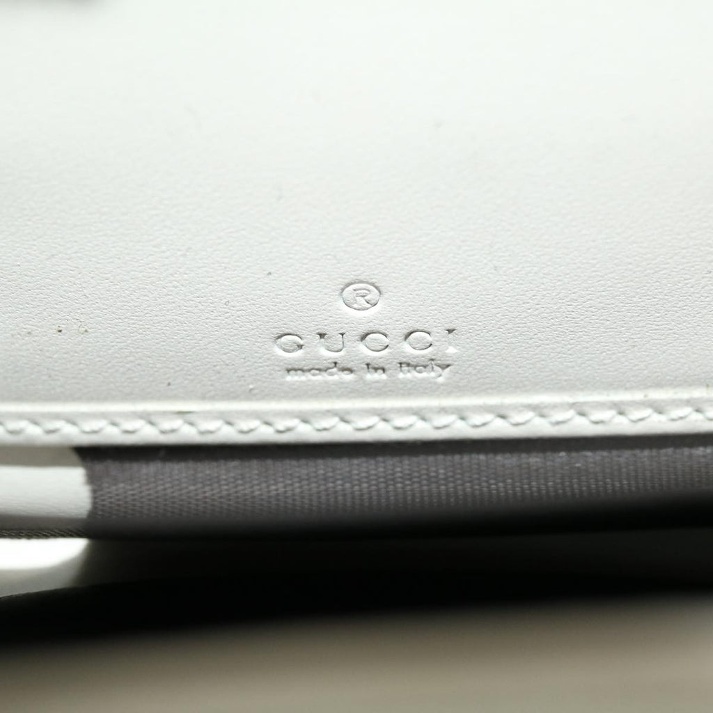 GUCCI GG Canvas Guccissima Long Wallet White 30393
