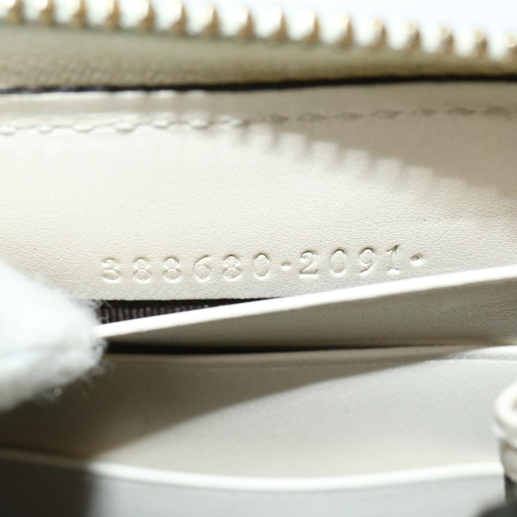 GUCCI GG Canvas Guccissima Long Wallet White 30393