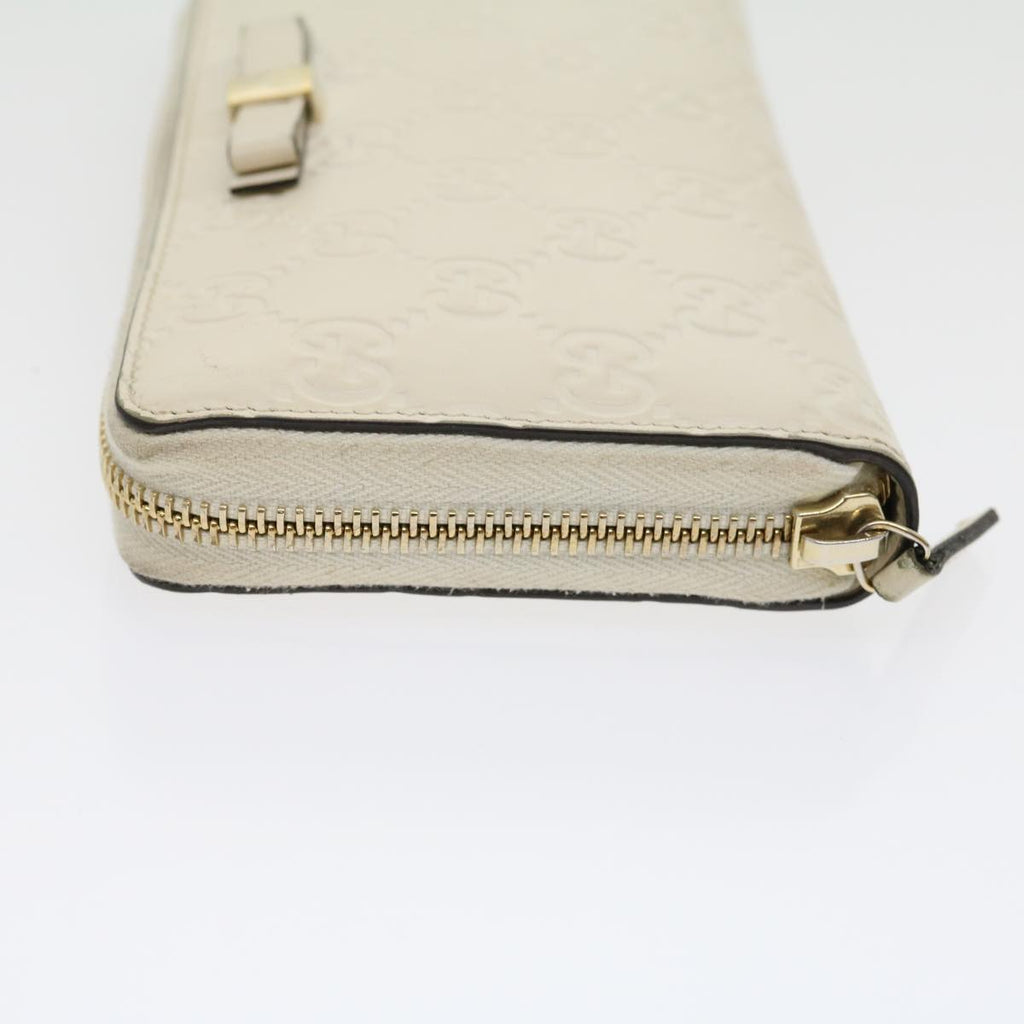 GUCCI GG Canvas Guccissima Long Wallet White 30393