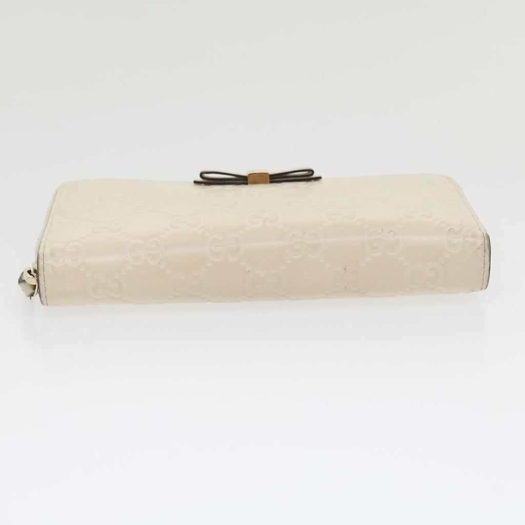 GUCCI GG Canvas Guccissima Long Wallet White 30393