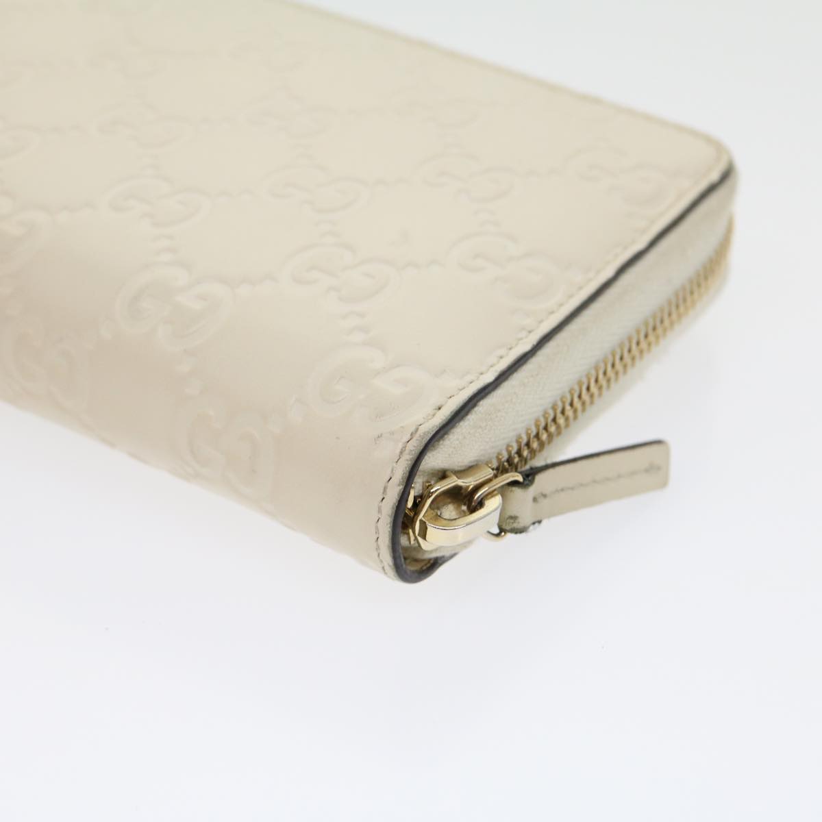 GUCCI GG Canvas Guccissima Long Wallet White 30393