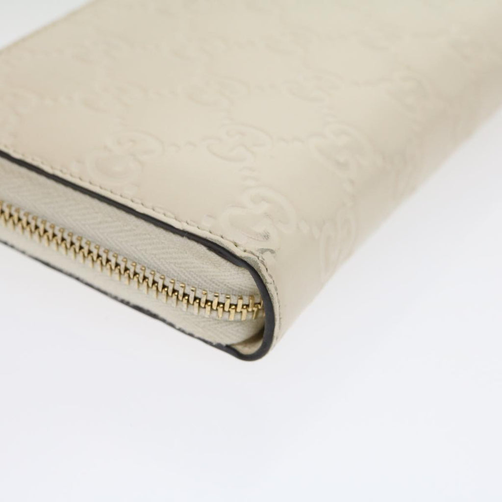 GUCCI GG Canvas Guccissima Long Wallet White 30393