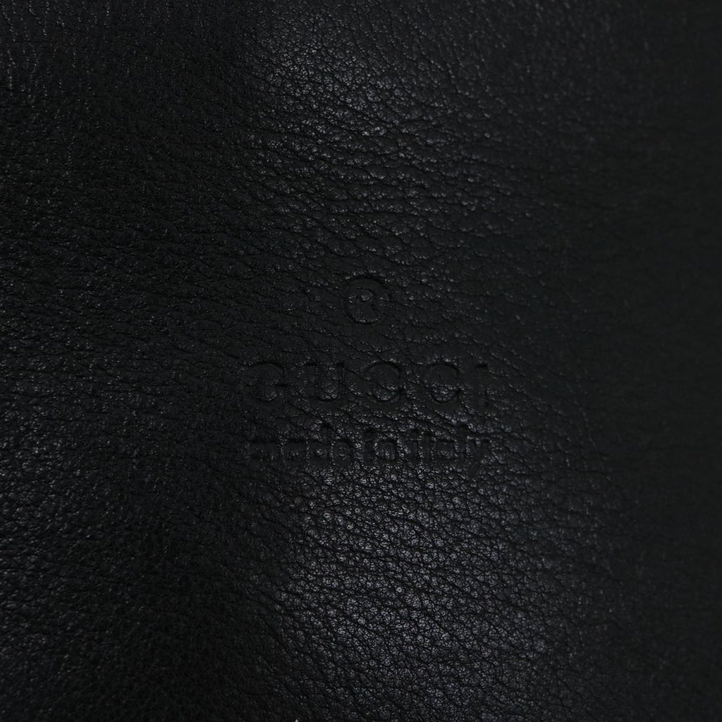 GUCCI Bamboo Shoulder Bag Leather Black 30395