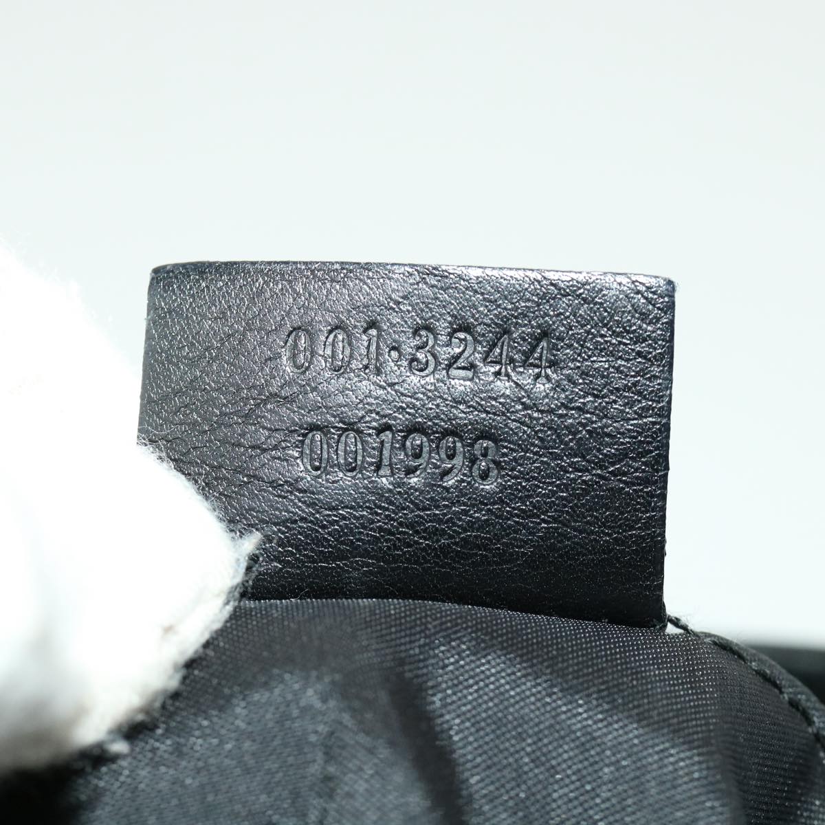 GUCCI Bamboo Shoulder Bag Leather Black 30395