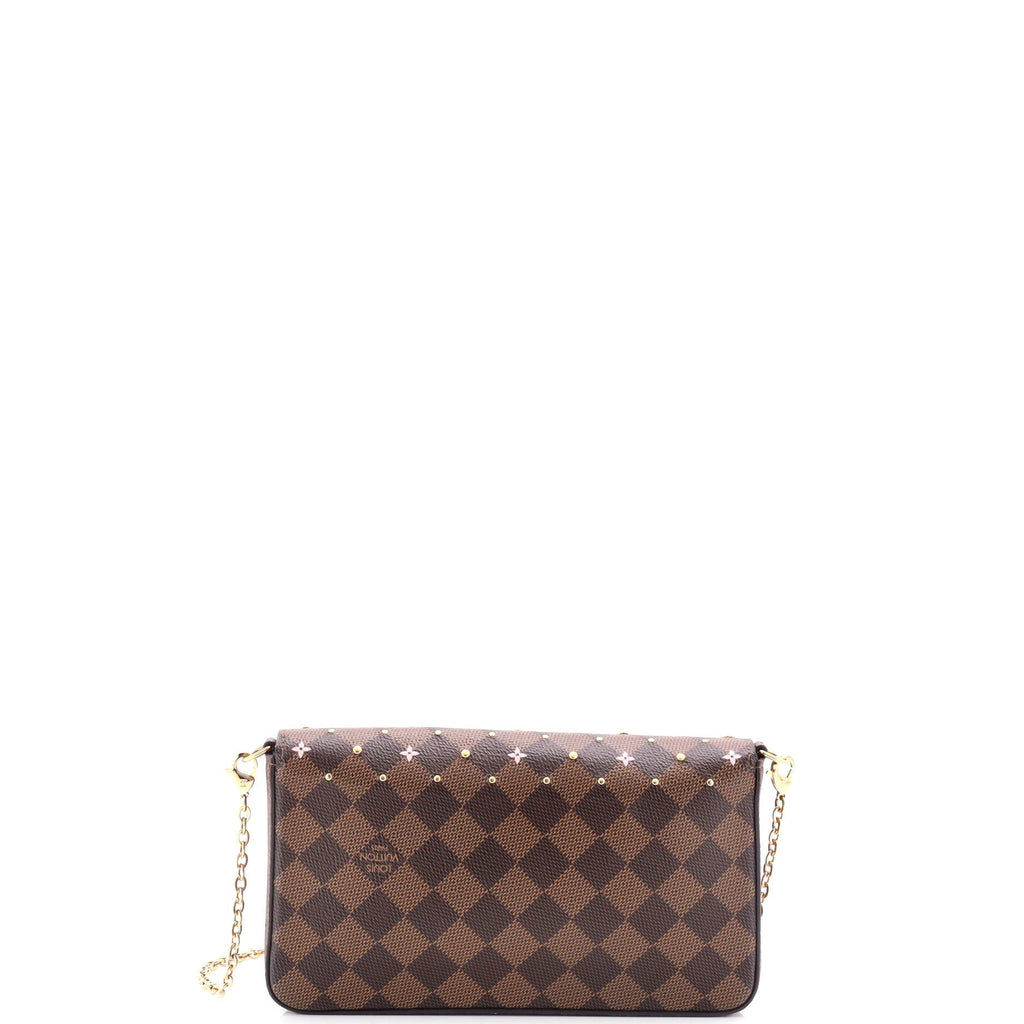Louis Vuitton Felicie Pochette Flower Printed Studded Damier