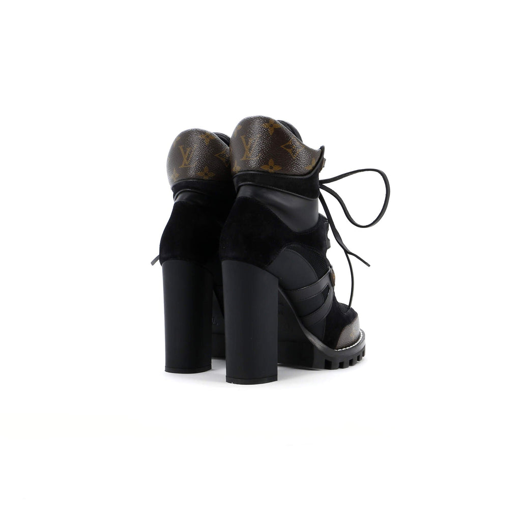 Louis Vuitton Women's Star Trail Ankle Boots Monogram Canvas and Leather with Suede