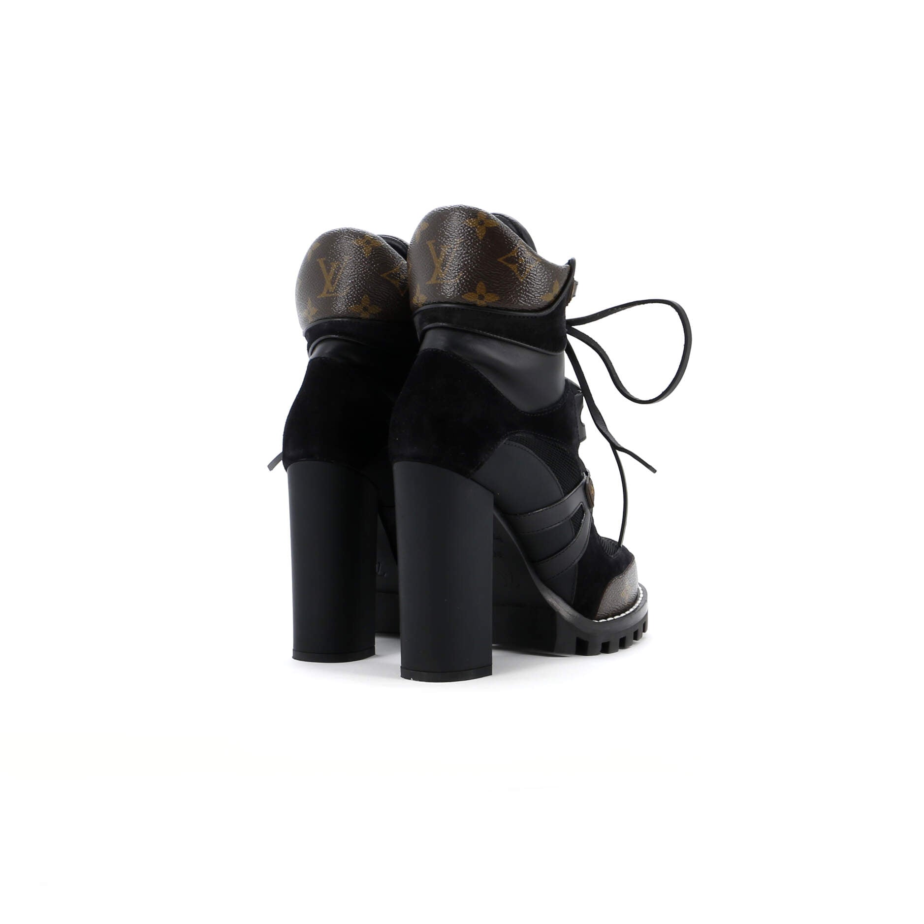 Louis Vuitton Women's Star Trail Ankle Boots Monogram Canvas and Leather with Suede