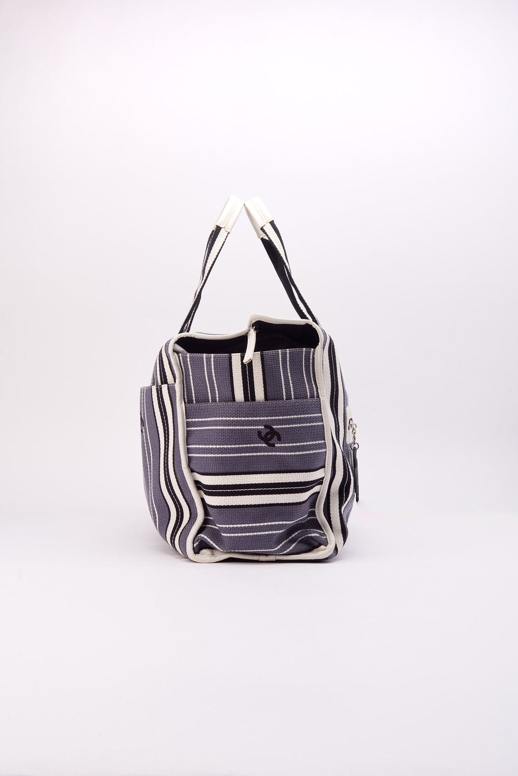 Chanel 2005 Logo Printed Striped Bag