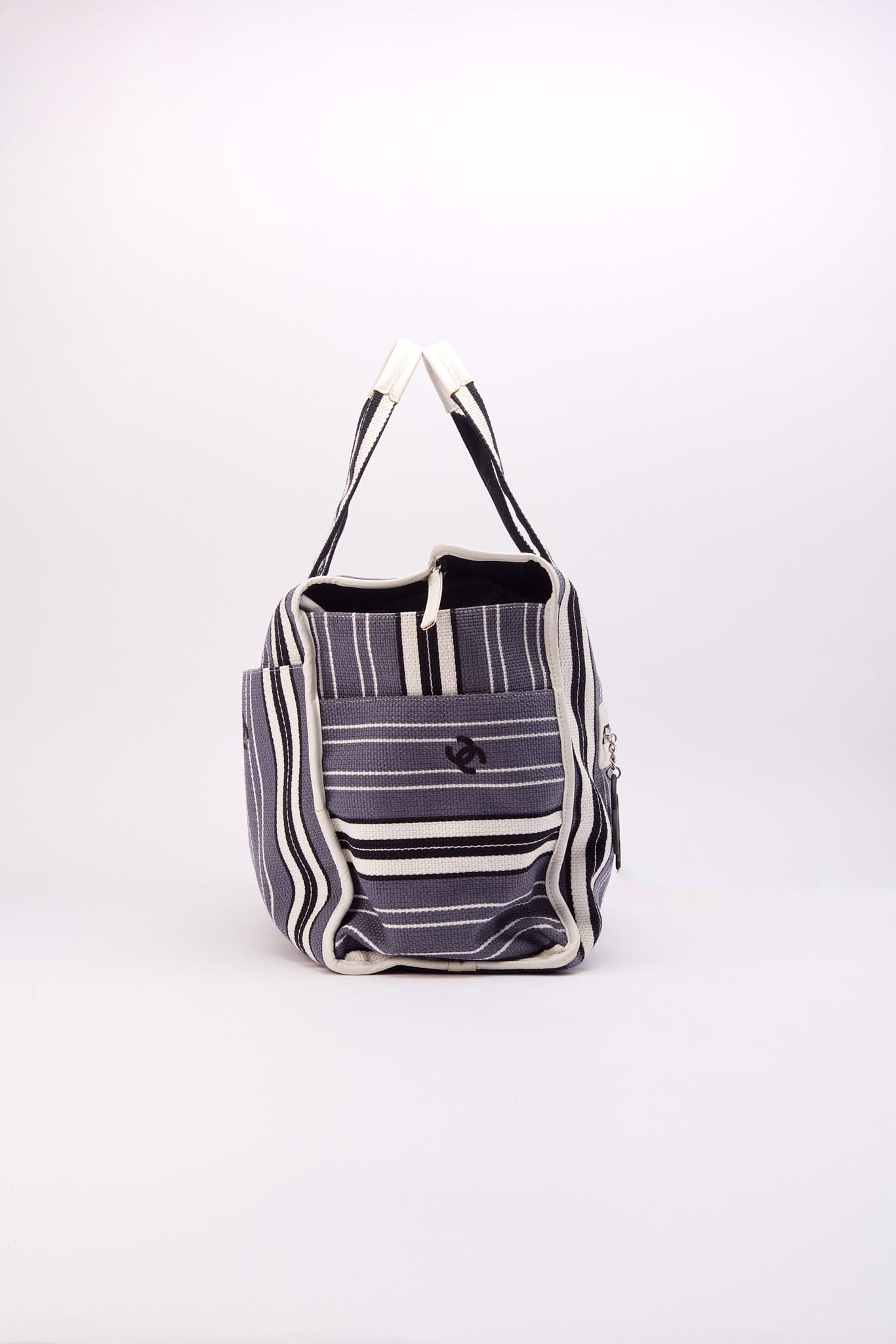 Chanel 2005 Logo Printed Striped Bag