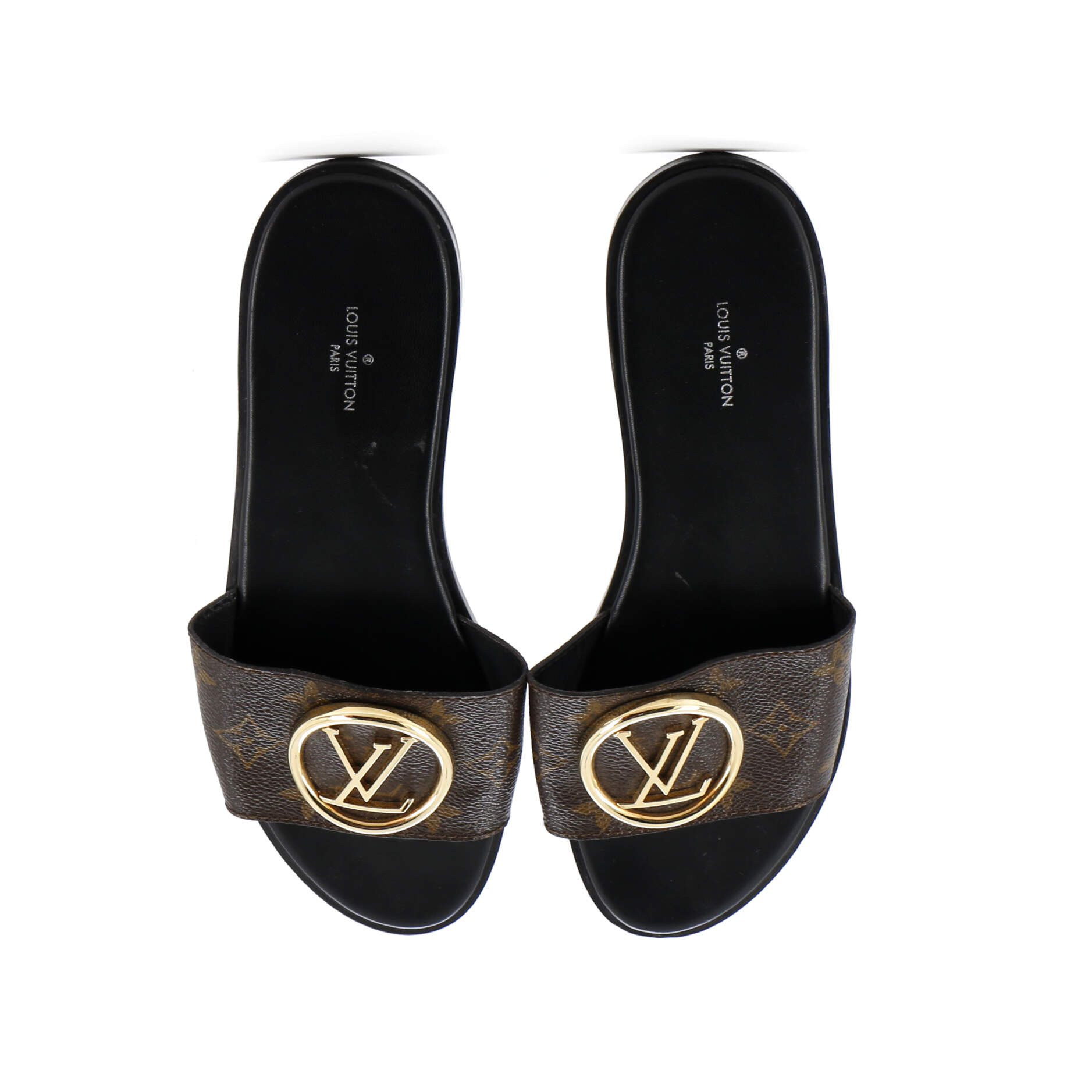 Louis Vuitton Women's Lock It Flat Mule Sandals Monogram Canvas