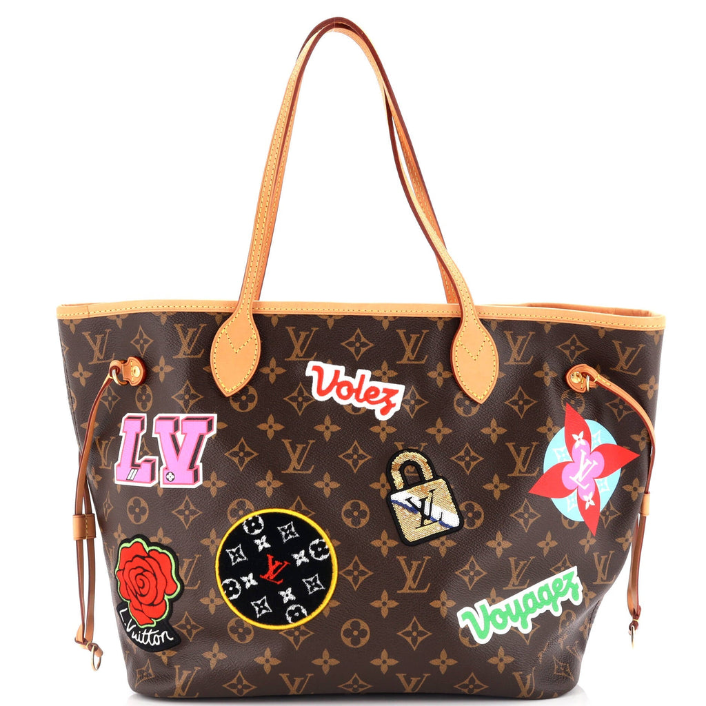 Louis Vuitton Neverfull NM Tote Limited Edition Patches Monogram Canvas MM
