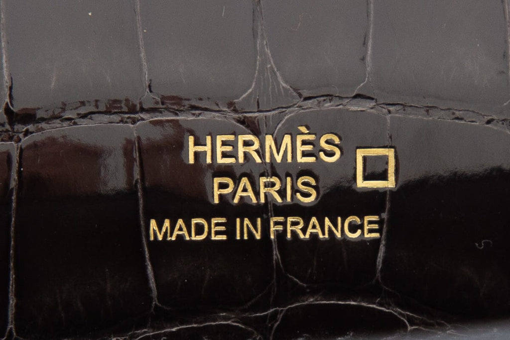 HermÃƒÆ’Ã‚Â¨s 2018 Graphite Smooth Alligator Ensis Kelly Mini Pochette