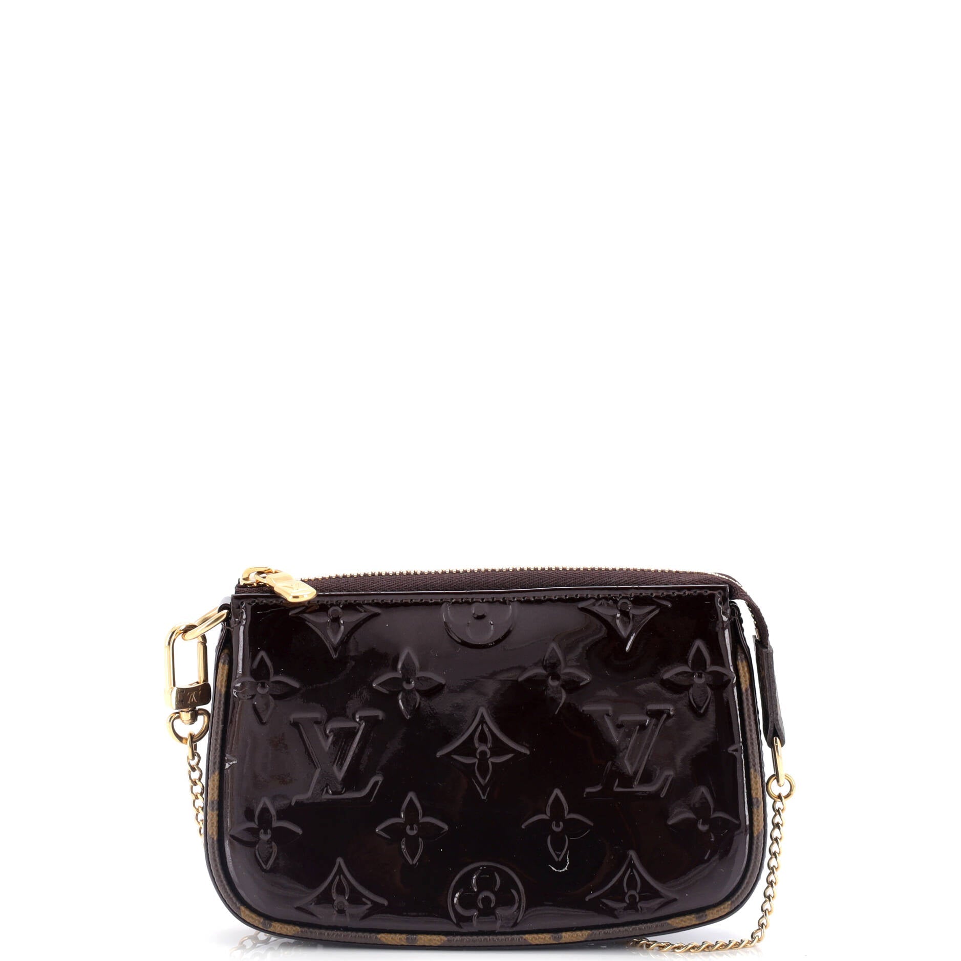 Louis Vuitton Pochette Accessoires Monogram Vernis with Monogram Canvas Mini