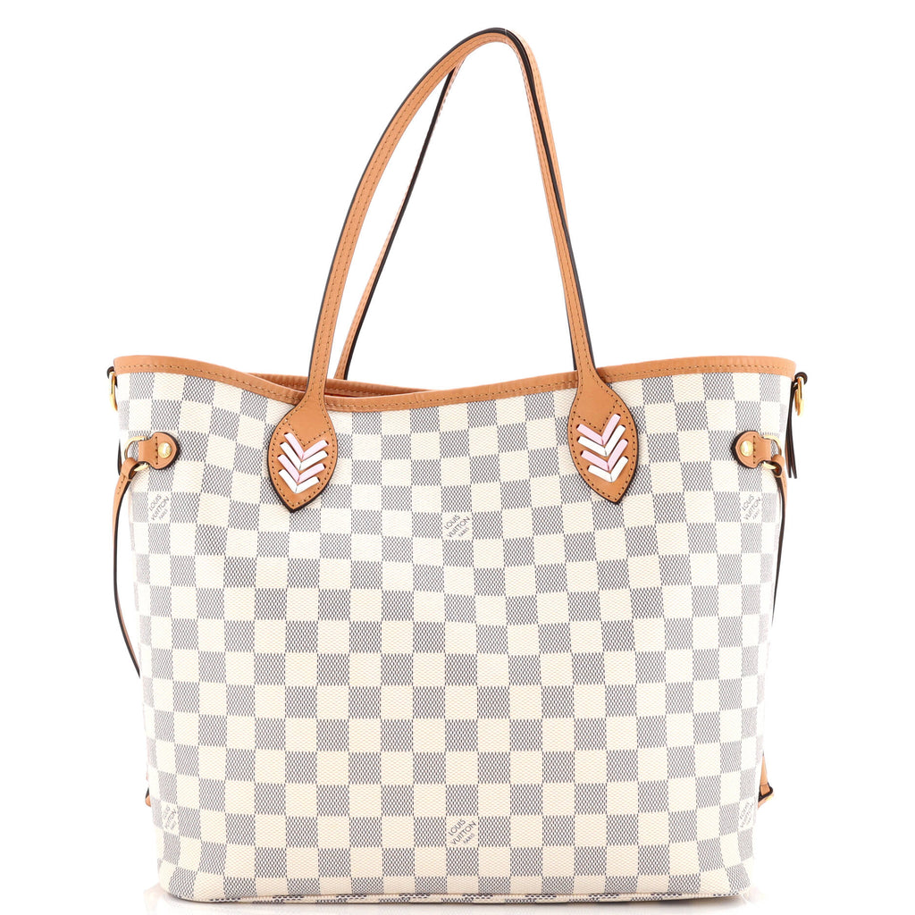 Louis Vuitton Neverfull NM Tote Damier with Braided Detail MM