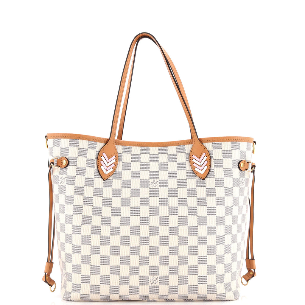 Louis Vuitton Neverfull NM Tote Damier with Braided Detail MM