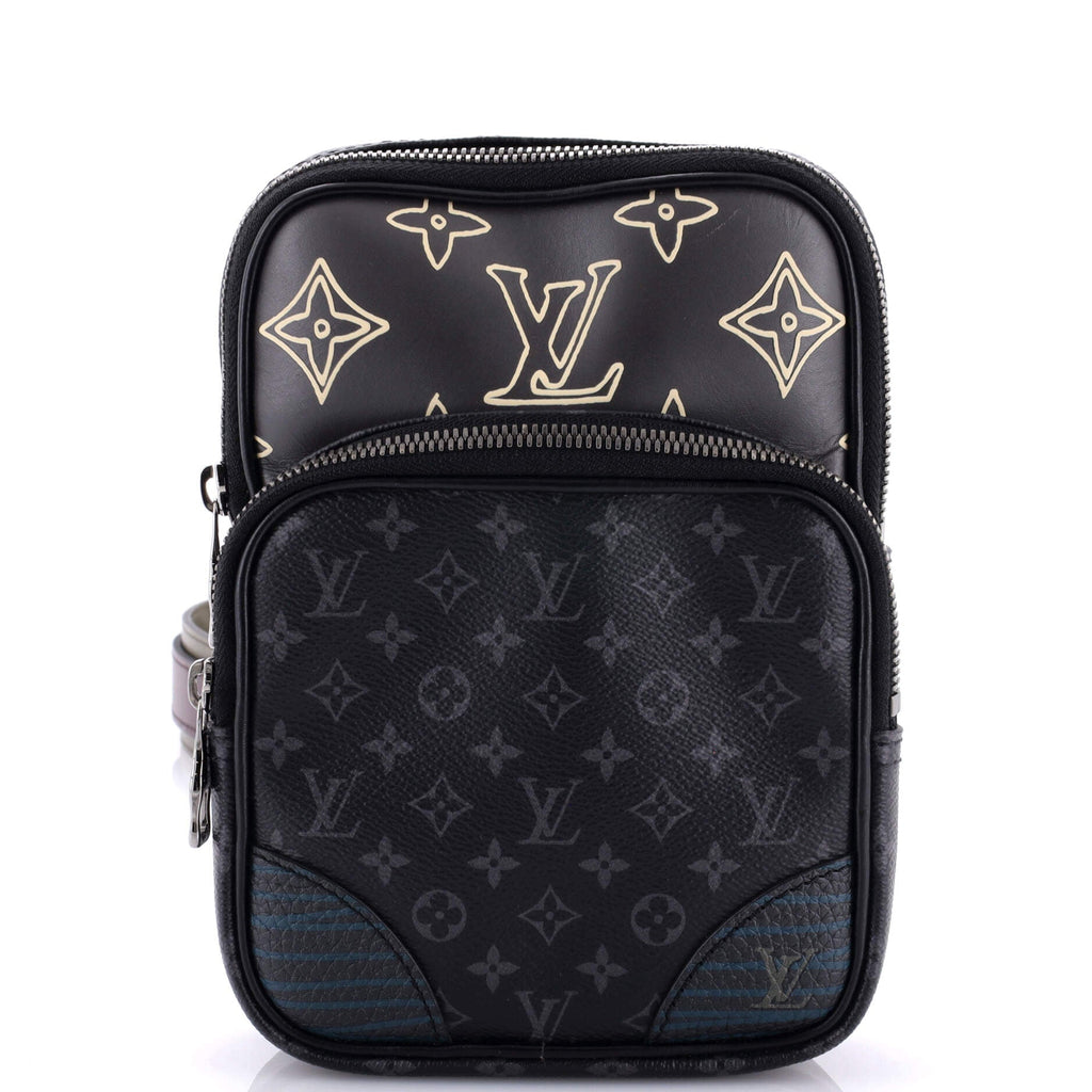 Louis Vuitton Amazone Sling Bag Patchwork Monogram Eclipse Canvas and Printed Leather