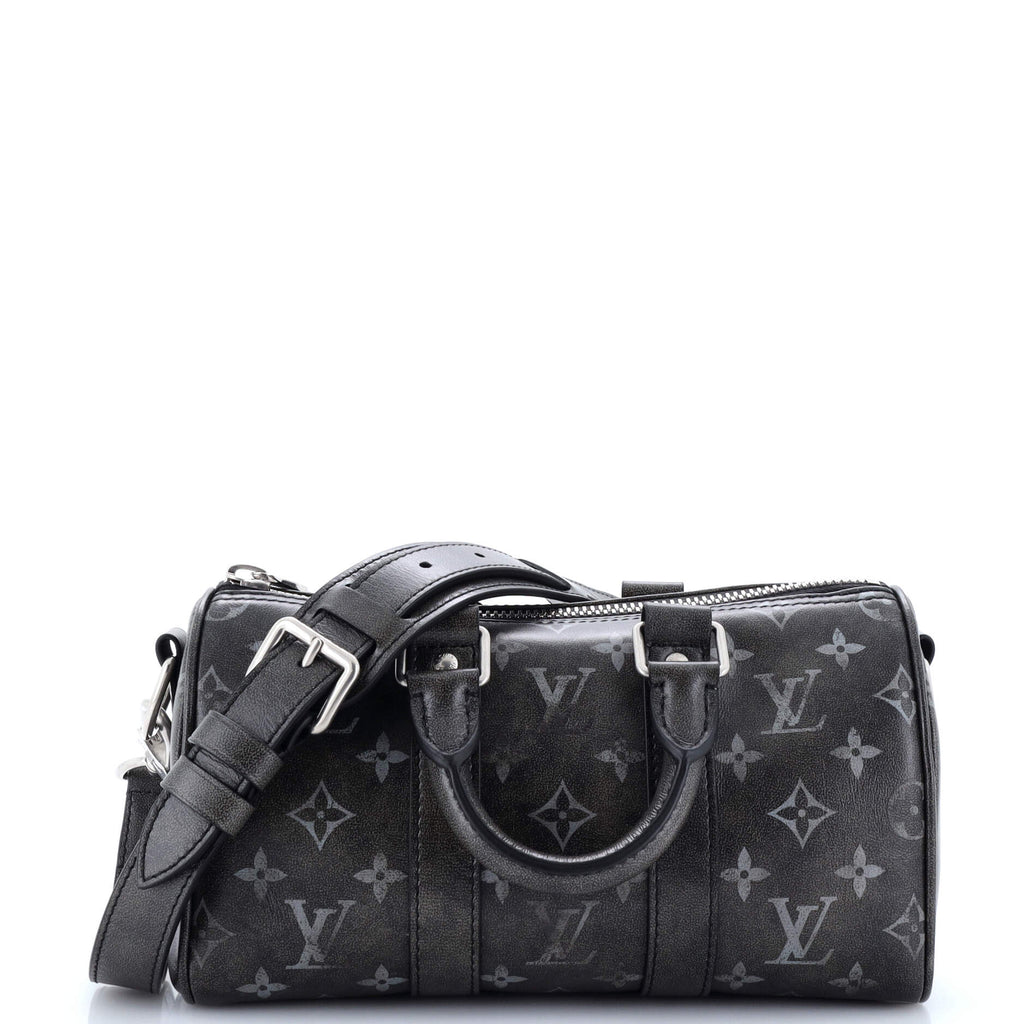 Louis Vuitton Keepall Bandouliere Bag Brushed Monogram Leather 25
