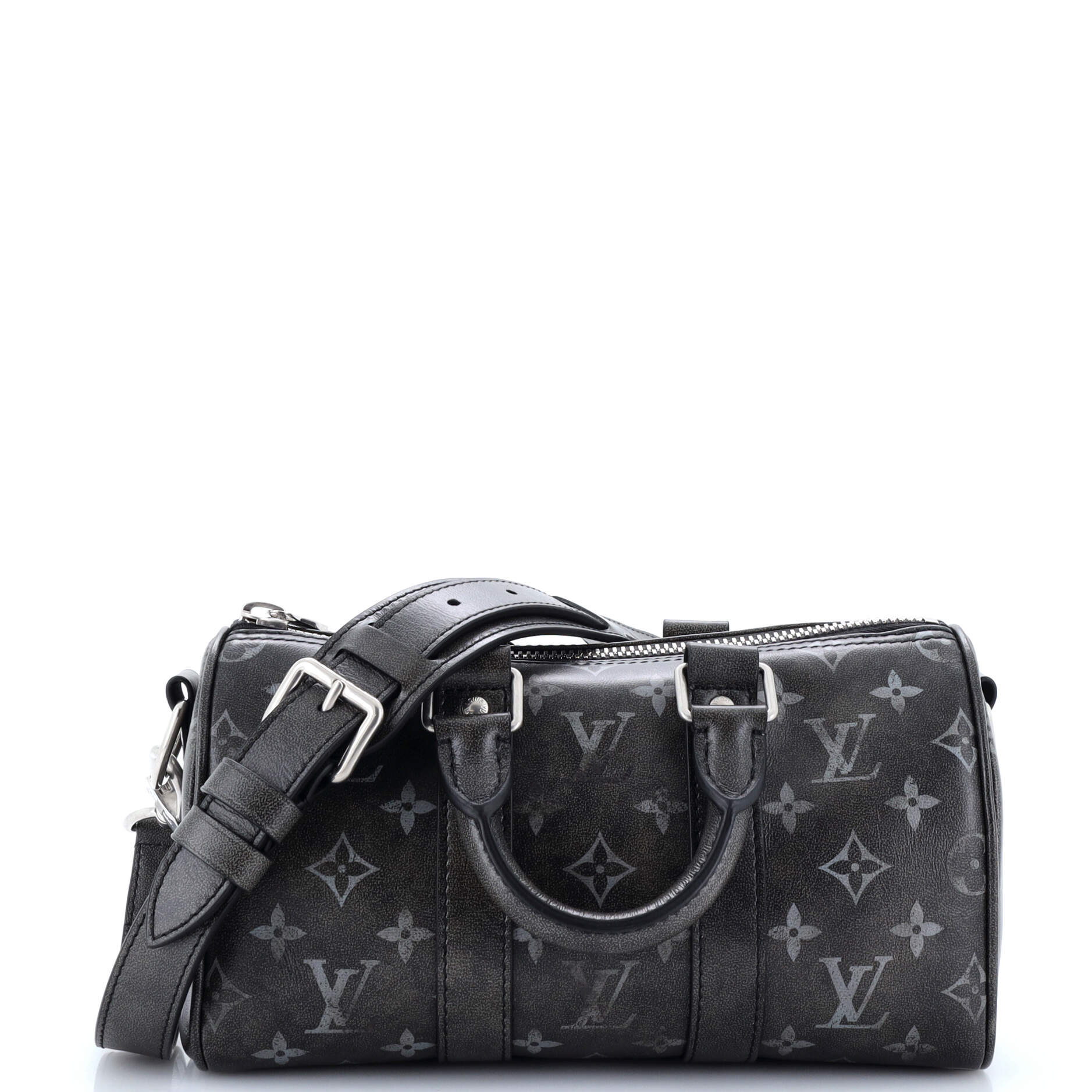 Louis Vuitton Keepall Bandouliere Bag Brushed Monogram Leather 25