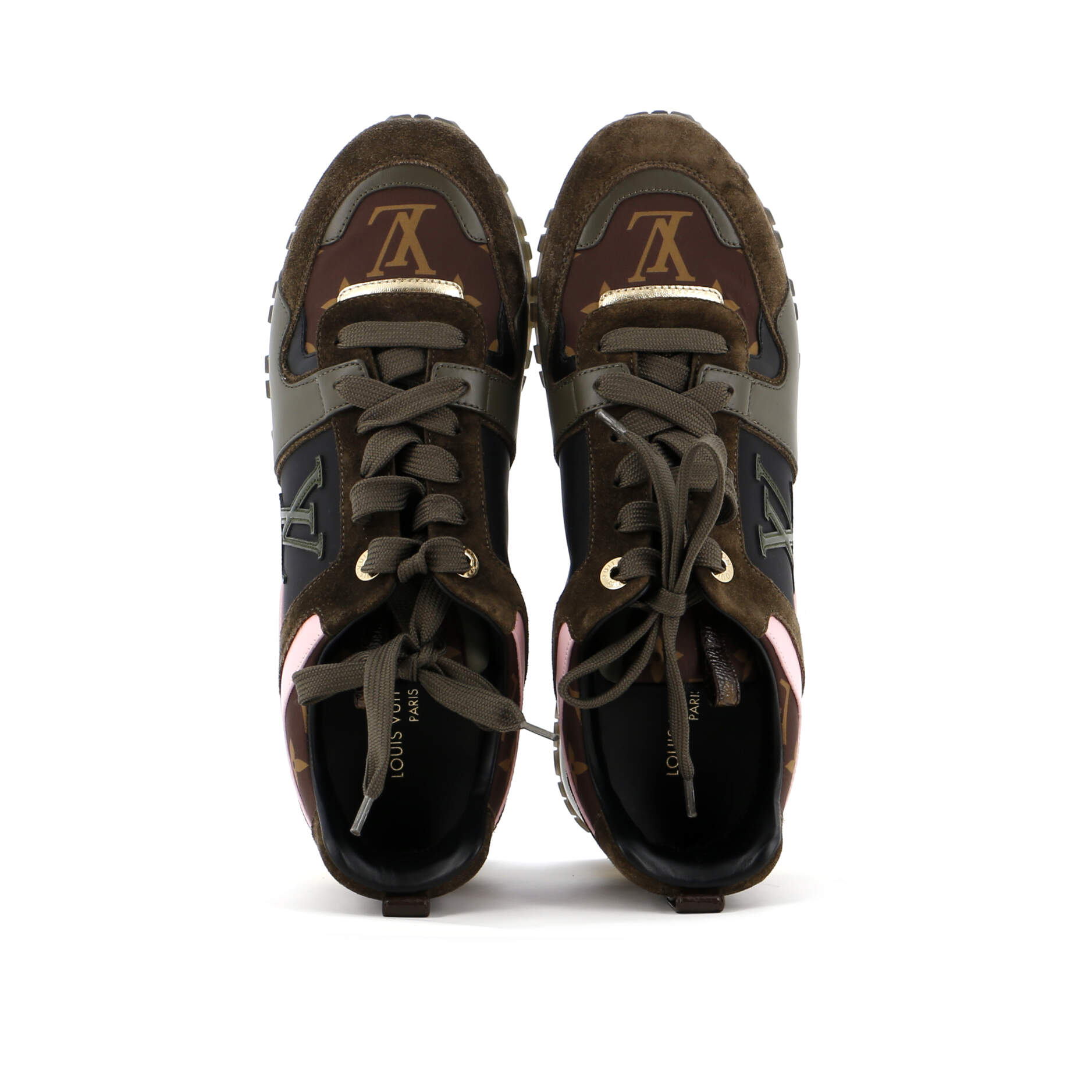 Louis Vuitton Women's Run Away Sneakers Monogram Nylon with Leather