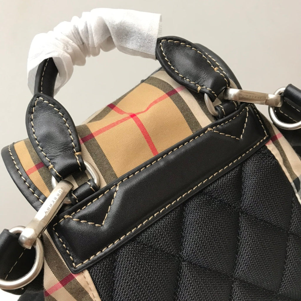 GLAMI MeGLAMIum Rucksack In Vintage Check Cotton Canvas-Sandy For Women, Bags 13in/33cm