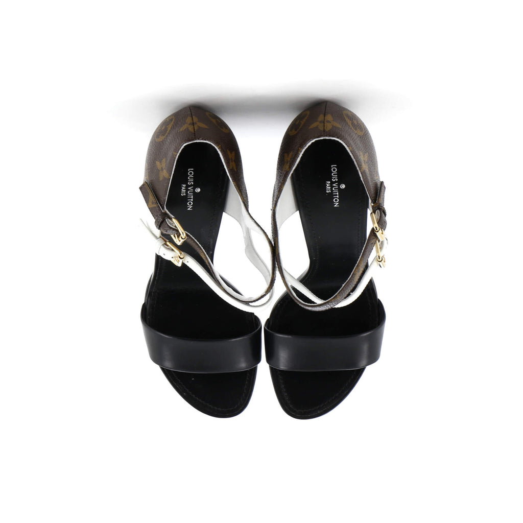 Louis Vuitton Women's Tricolor Heeled Sandals Monogram Canvas and Leather