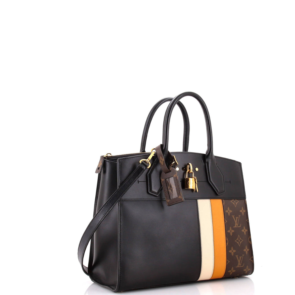 Louis Vuitton City Steamer Handbag Limited Edition Monogram Canvas and Leather MM