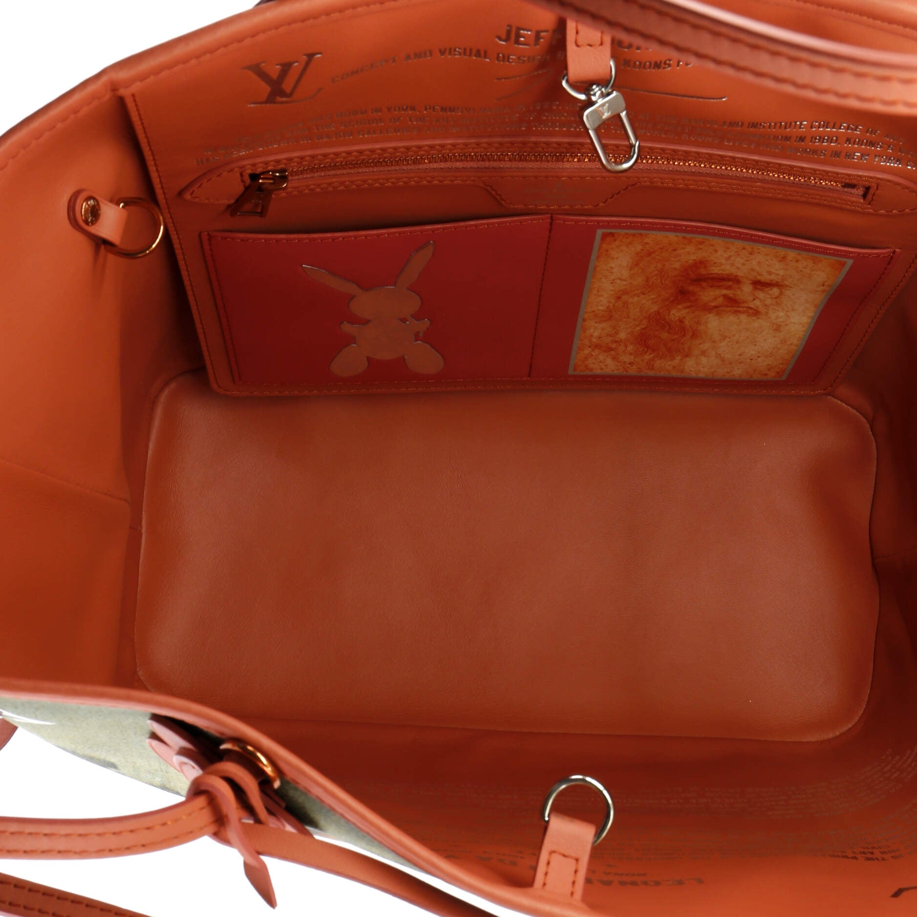 Louis Vuitton Neverfull NM Tote Limited Edition Jeff Koons Da Vinci Print Canvas MM