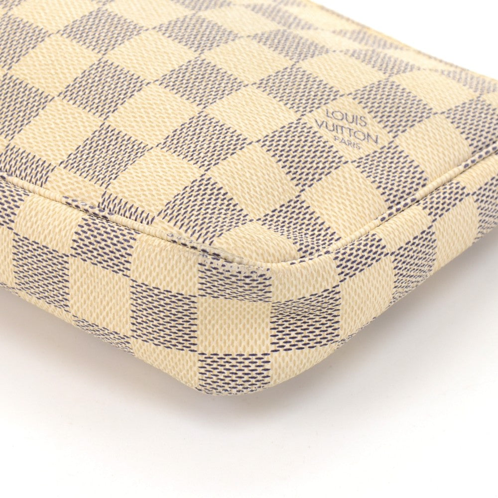 Louis Vuitto Pochette Accessoires Damier Azur Canvas Bag with Strap