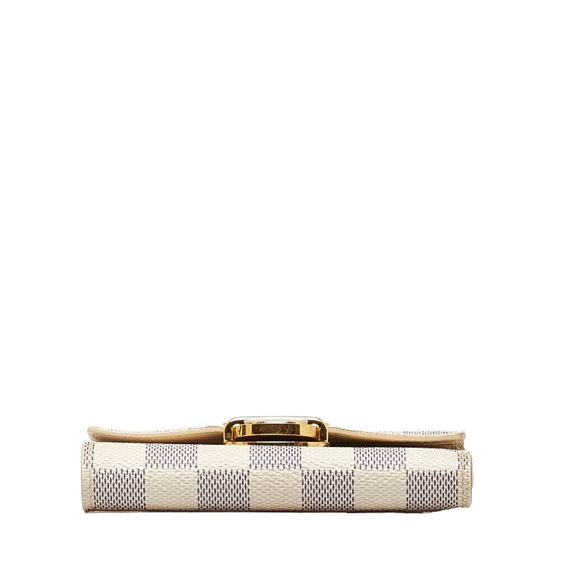 Louis Vuitton Damier Azur Porte Foyle Coala Double Fold Wallet N60013 White PVC  Louis Vuitton