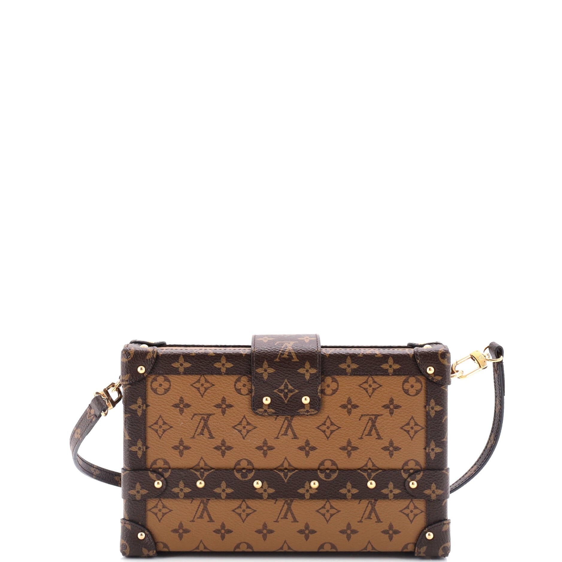 Louis Vuitton Petite Malle Handbag Reverse Monogram Canvas