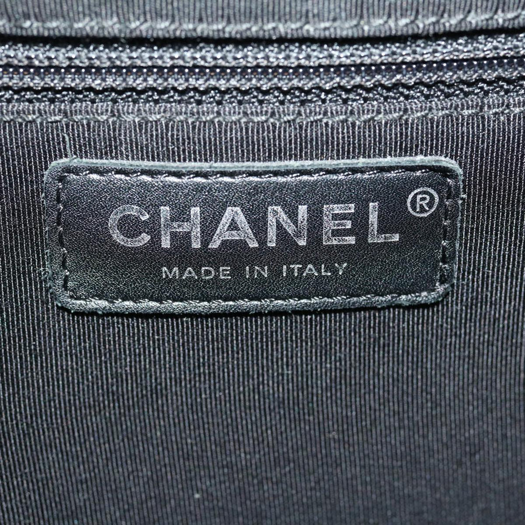 CHANEL Turn Lock Chain Shoulder Bag Wool Gray CC 30734A