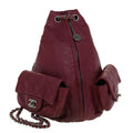 CHANEL Matelasse Chain Backpack Lamb Skin Bordeaux CC 30736A