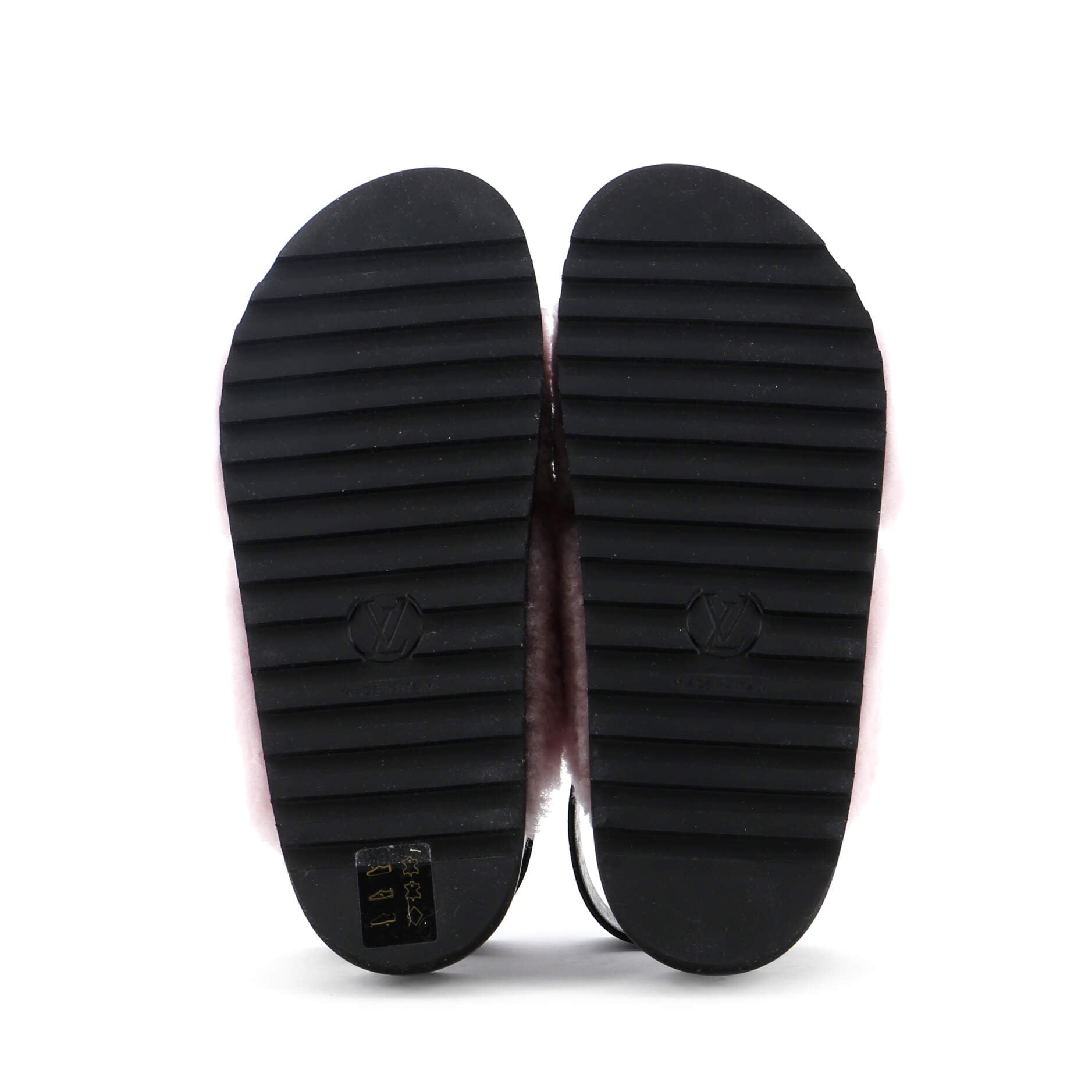 Louis Vuitton Women's Paseo Comfort Slide Slingback Sandals Shearling with Leather