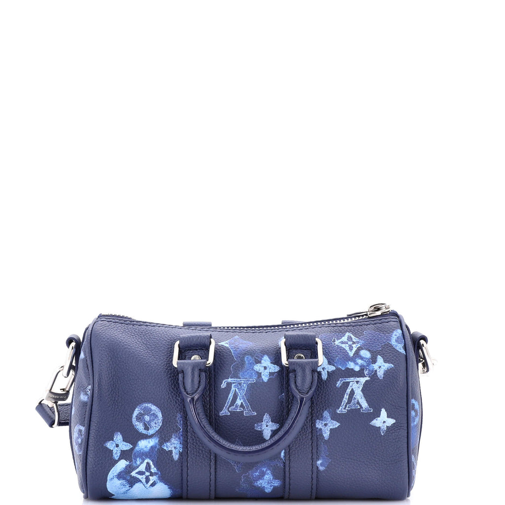 Louis Vuitton Keepall Bandouliere Bag Limited Edition Monogram Ink Watercolor Leather XS
