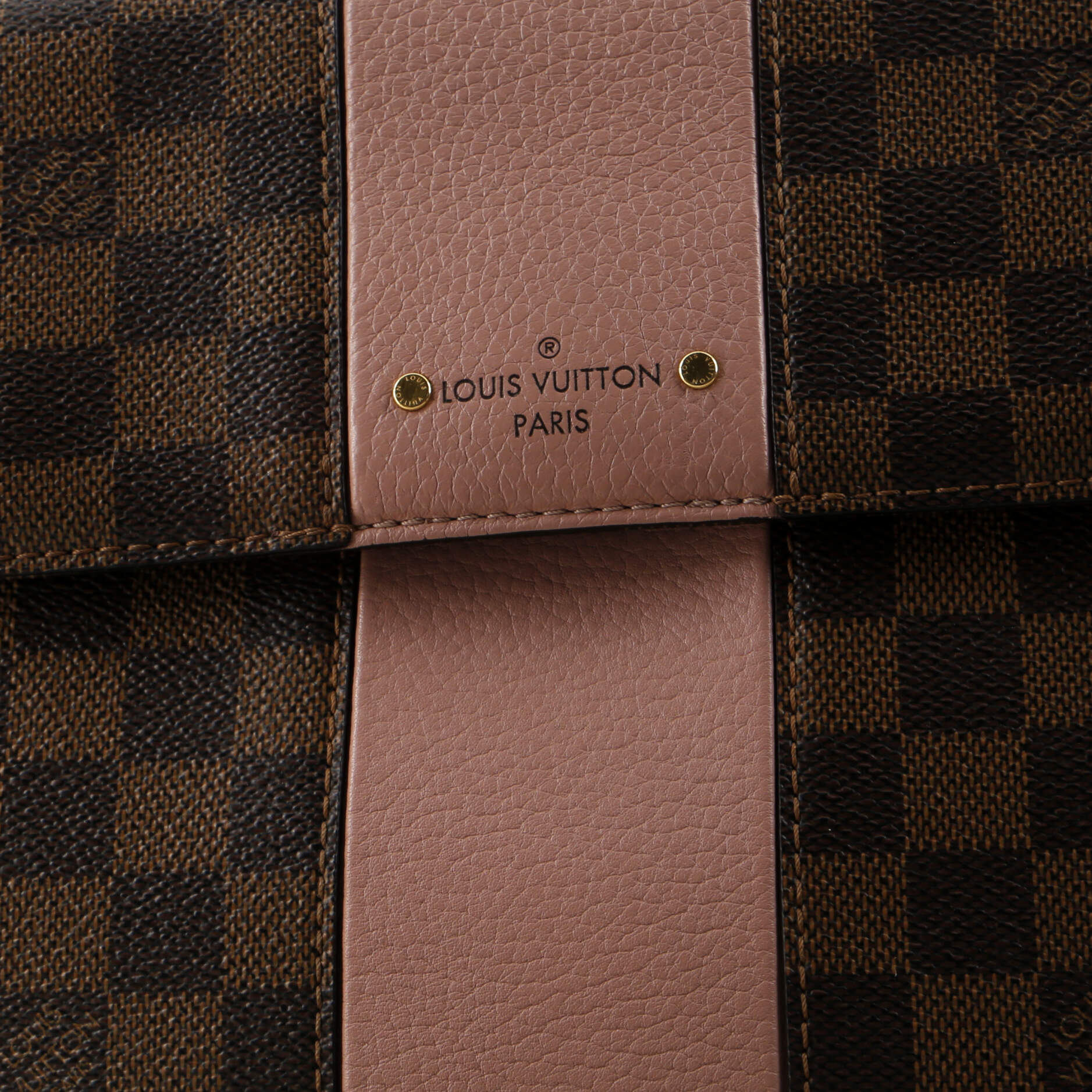 Louis Vuitton Bond Street Handbag Damier with Leather MM