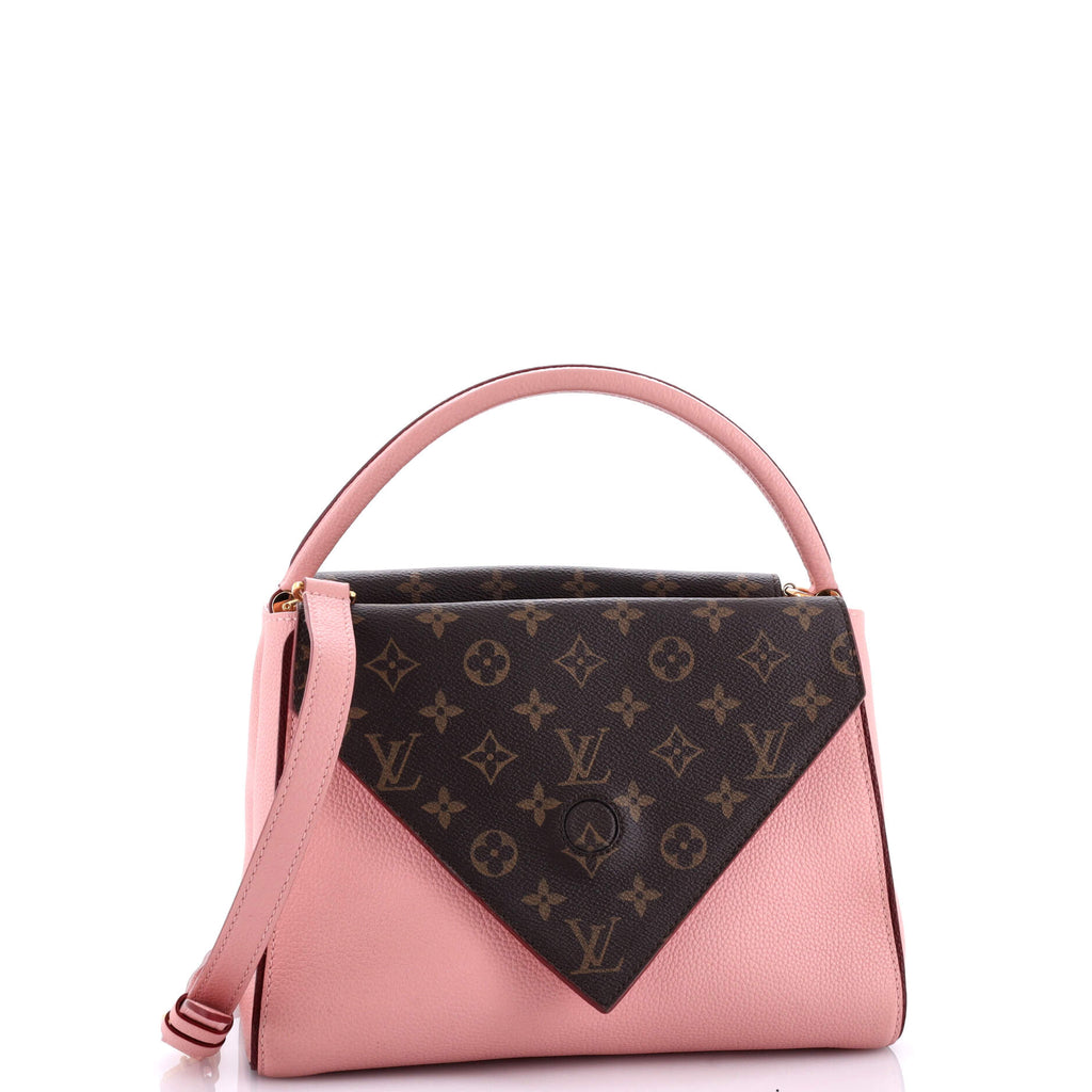 Louis Vuitton Double V Handbag Calfskin with Monogram Canvas