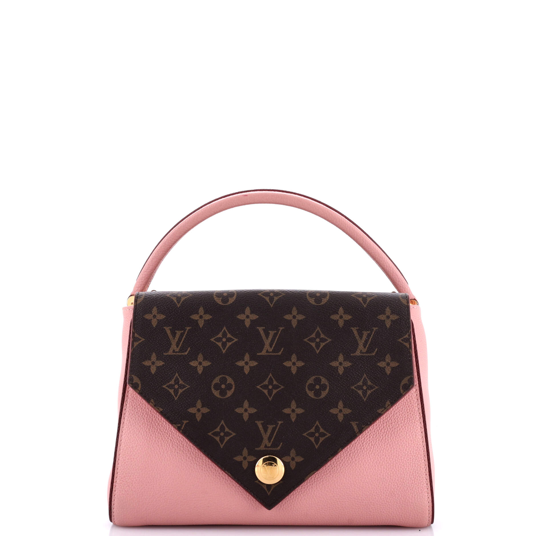 Louis Vuitton Double V Handbag Calfskin with Monogram Canvas