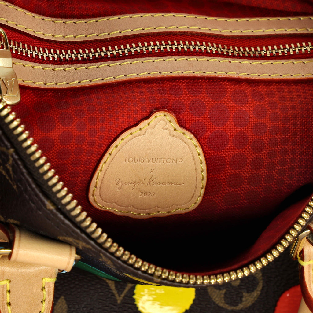 Louis Vuitton Speedy Bandouliere Bag Yayoi Kusama Painted Dots Monogram Canvas 25