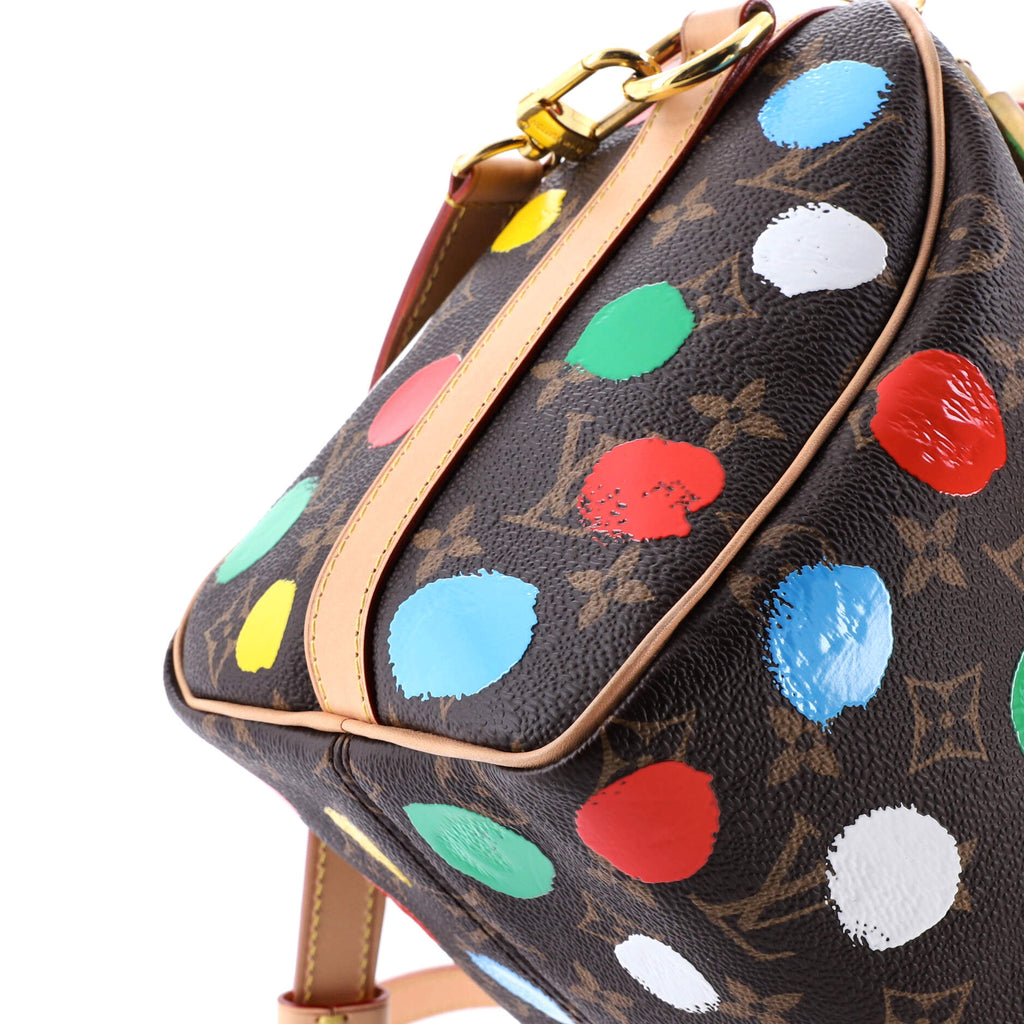 Louis Vuitton Speedy Bandouliere Bag Yayoi Kusama Painted Dots Monogram Canvas 25