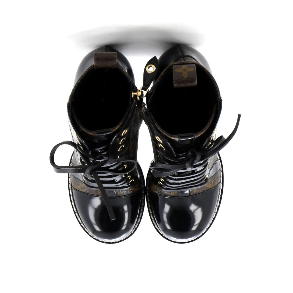 Louis Vuitton Women's Star Trail Ankle Boots Monogram Canvas with Patent